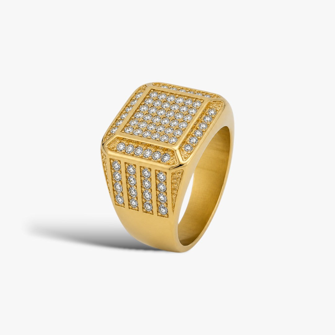 Titan X | Bague Chevalière Zircon Homme
