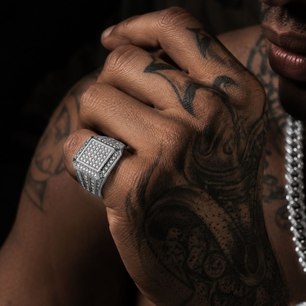 Titan X | Zircon Signet Ring for Men