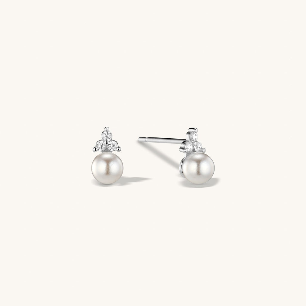 Puces d’Oreilles Trinity Perles en Argent