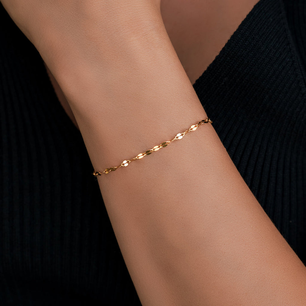 Bracelet Chaîne de Pétales en Or