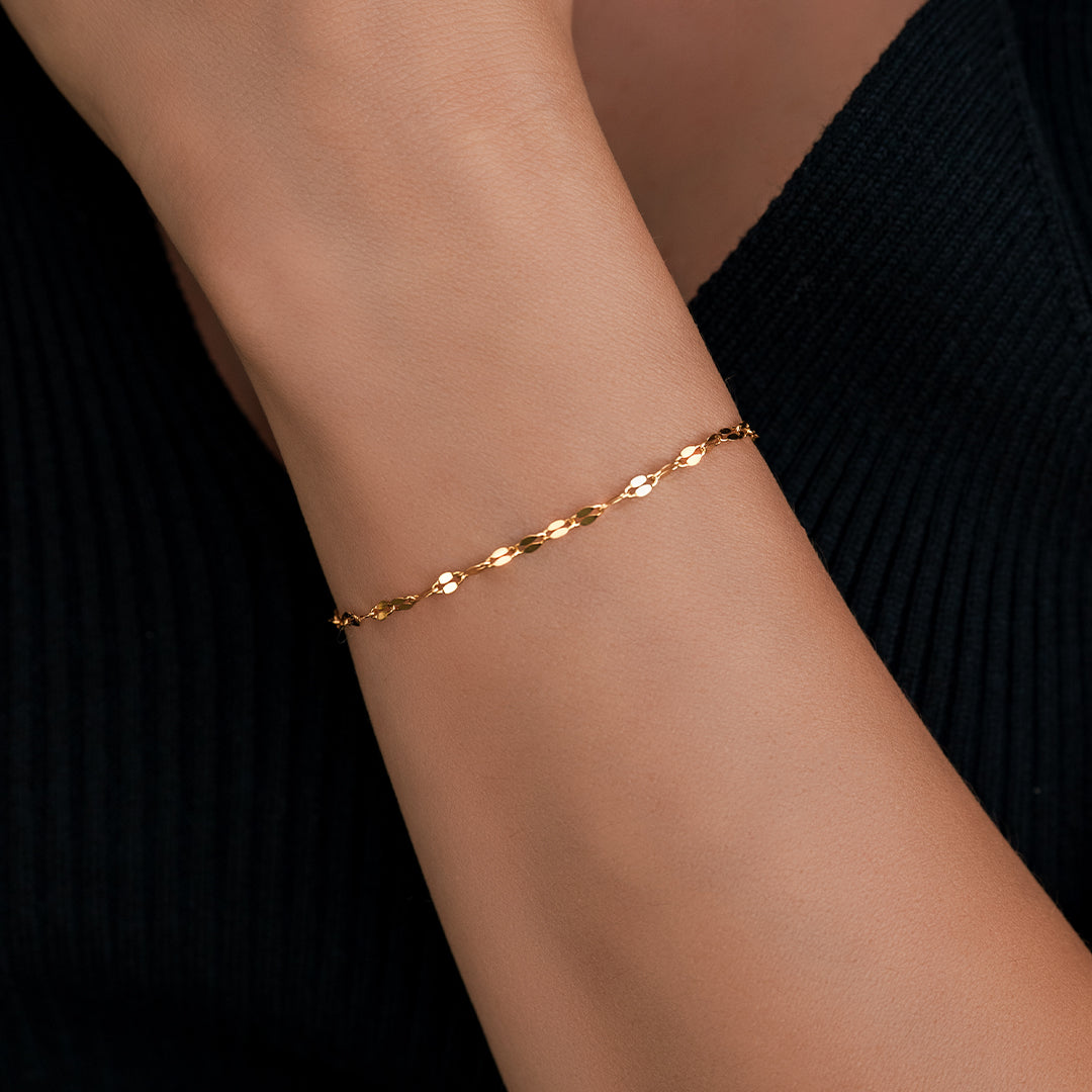 Bracelet Chaîne de Pétales en Or
