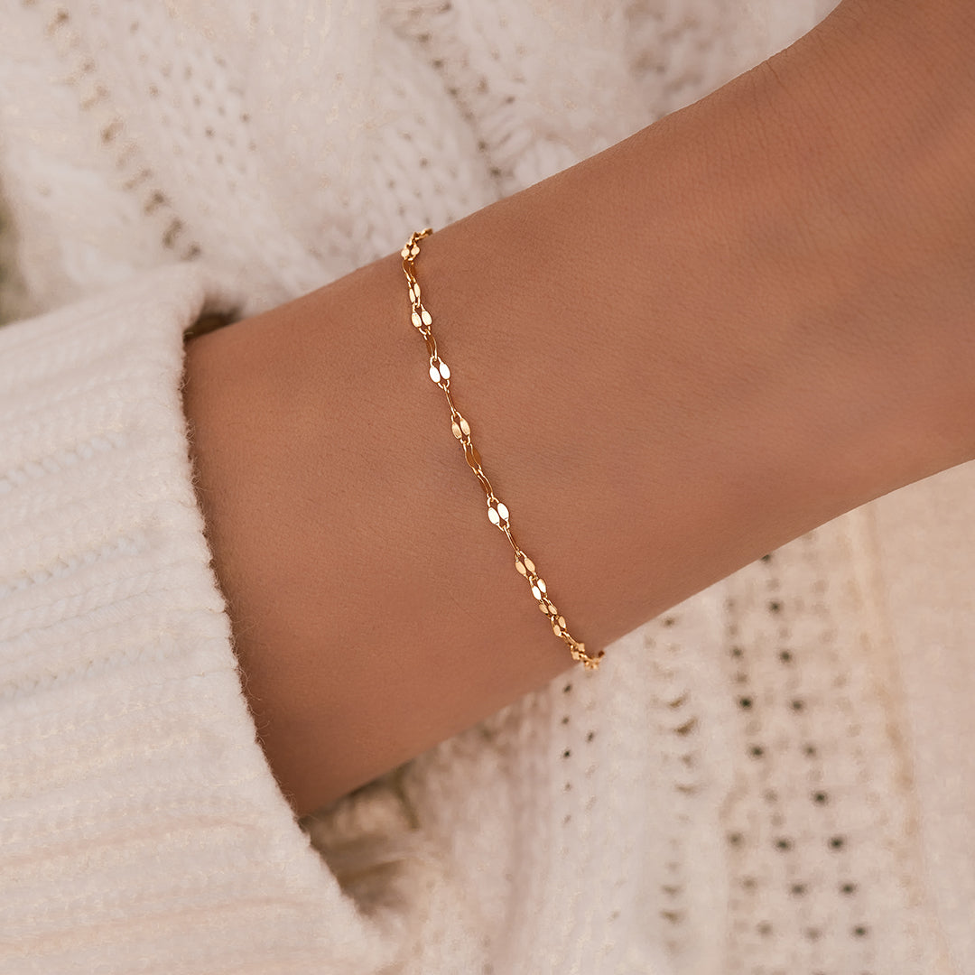 Bracelet Chaîne de Pétales en Or