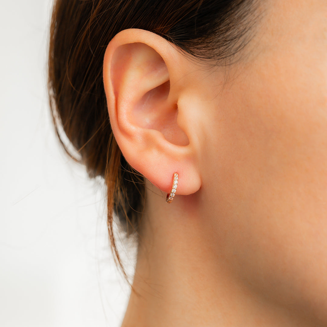 Pavé Huggie Hoops