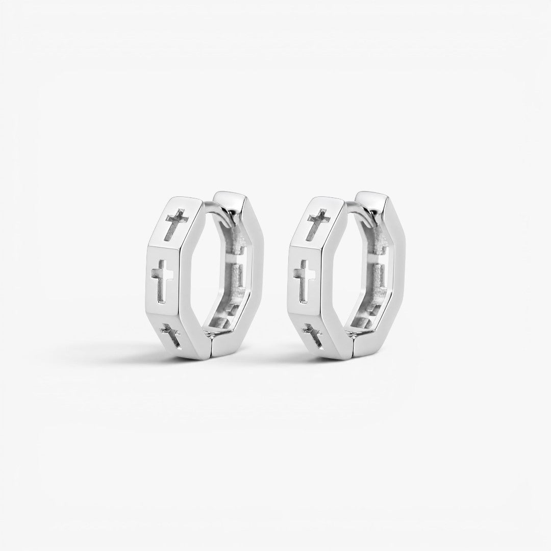 Vector Cross | Hoop Earrings for Men