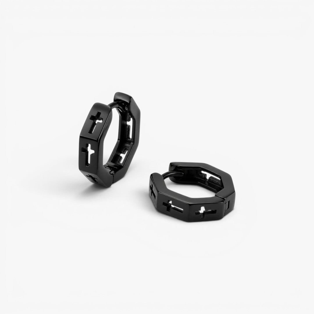 Vector Cross | Hoop Earrings for Men