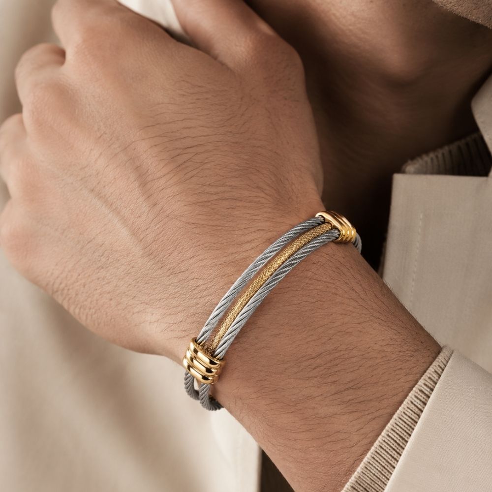 Vector | Pulsera Hombre Cable de Acero