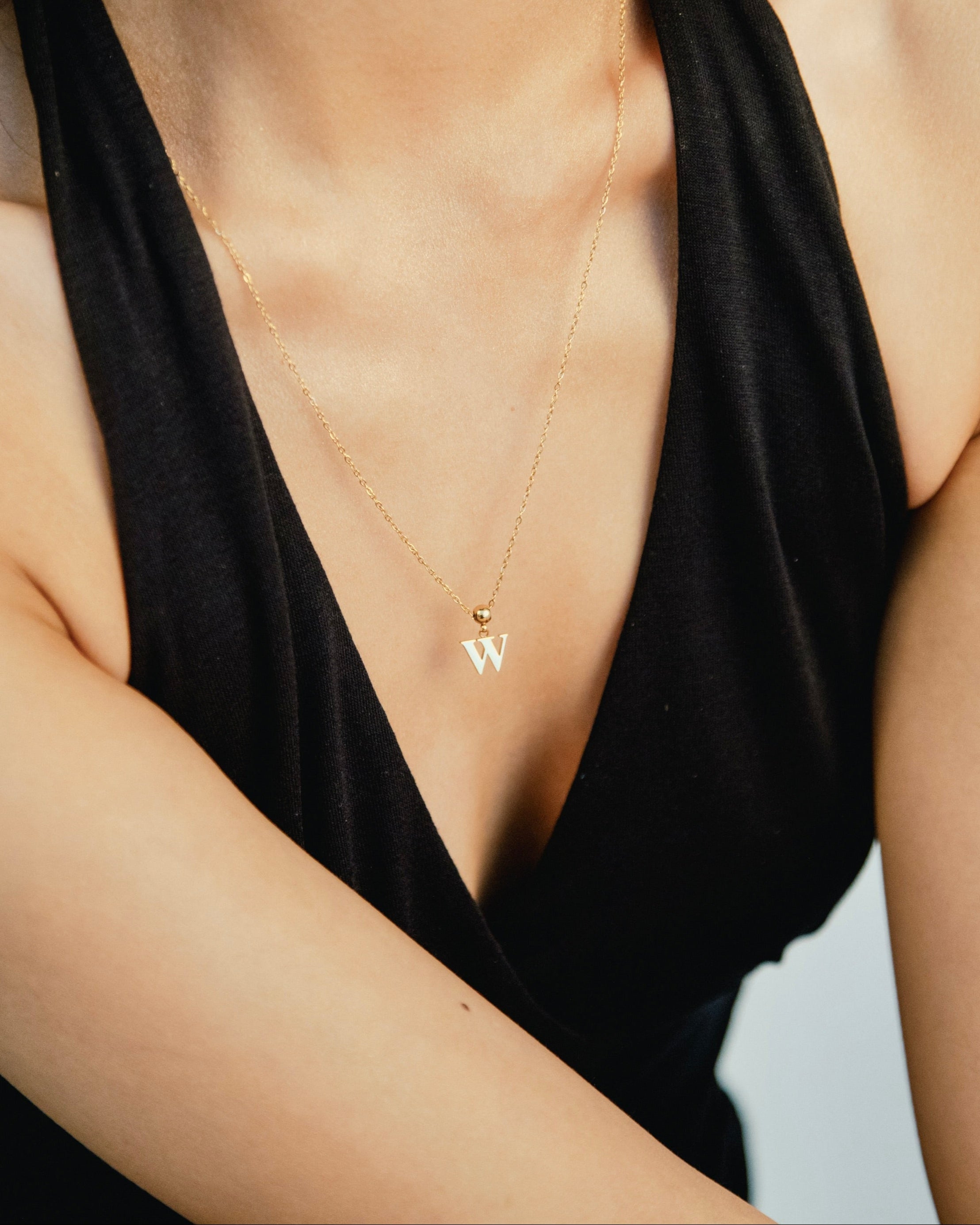 Pendentif Initiale W Classique en Argent