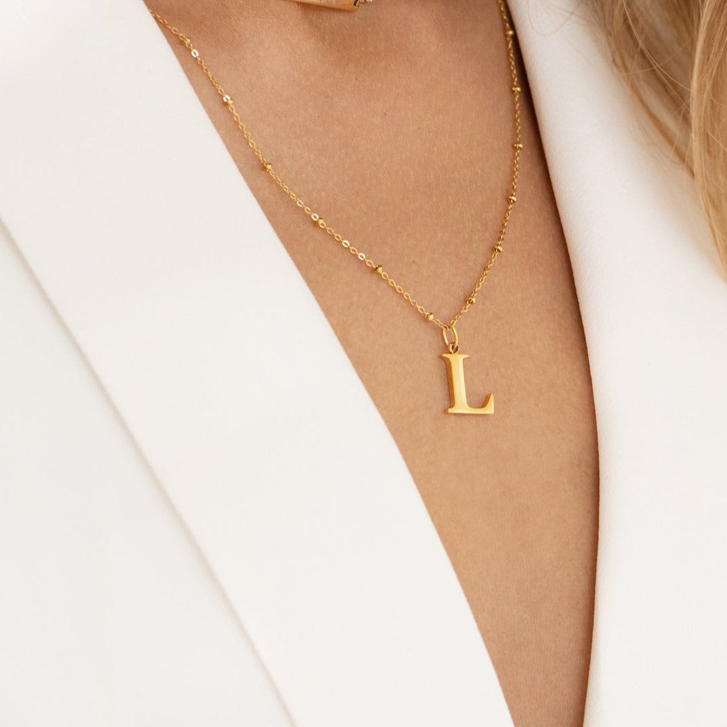Collier pendentif initiale L en Or