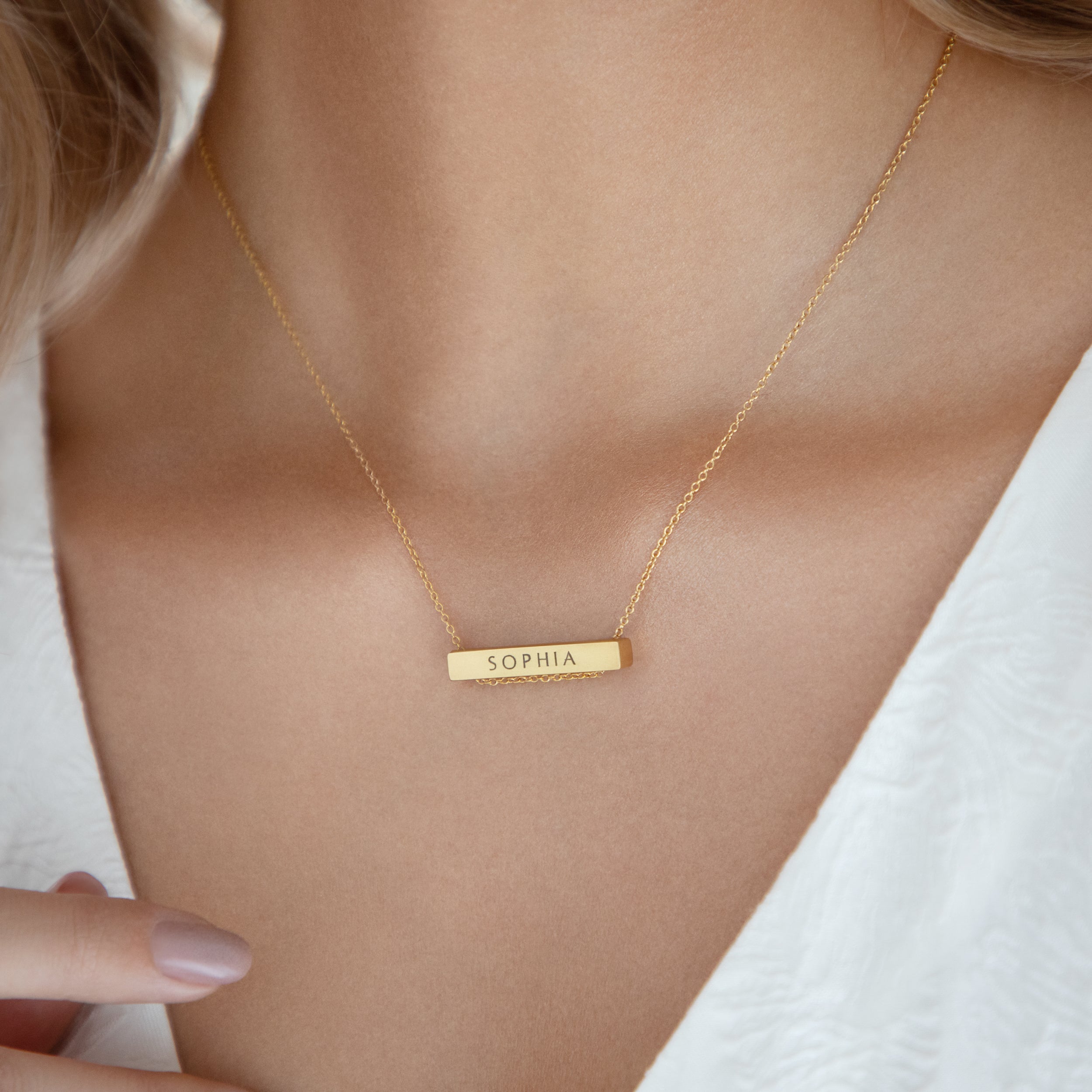 Collier Barre Horizontale 3cm en Or