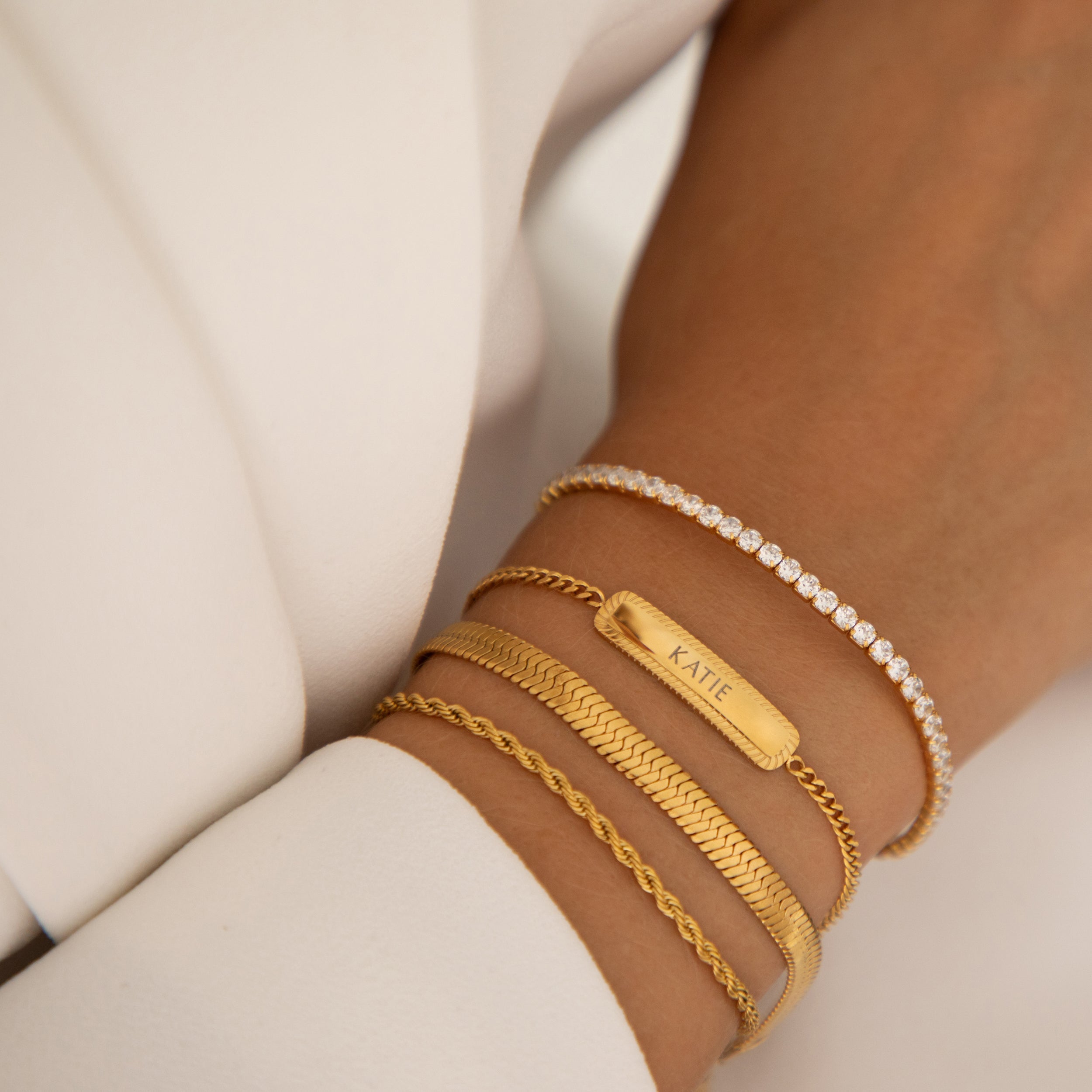 Bracelet Chaîne Tennis en Or