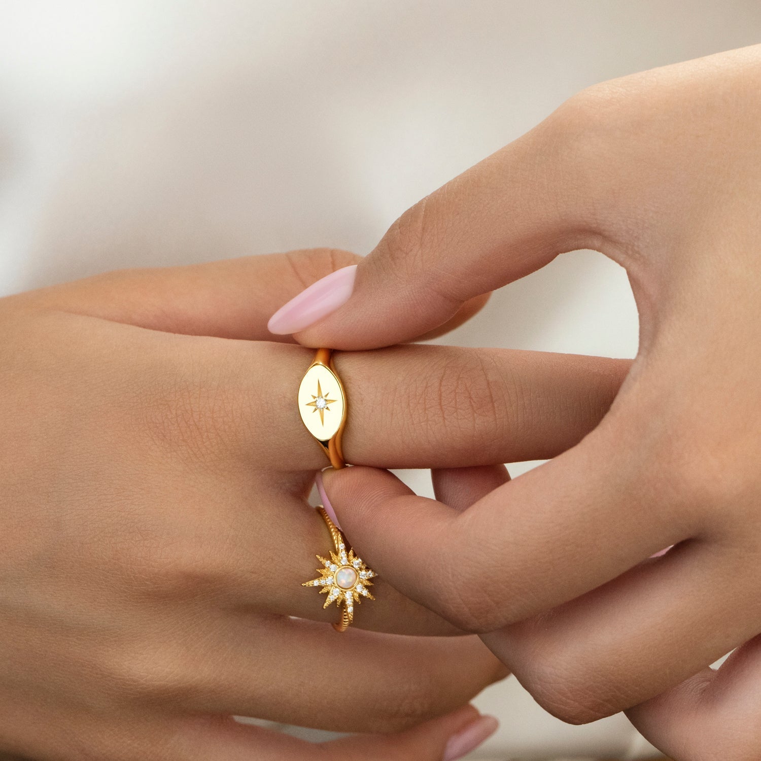 Bague Étoile du Nord Éternité en Or