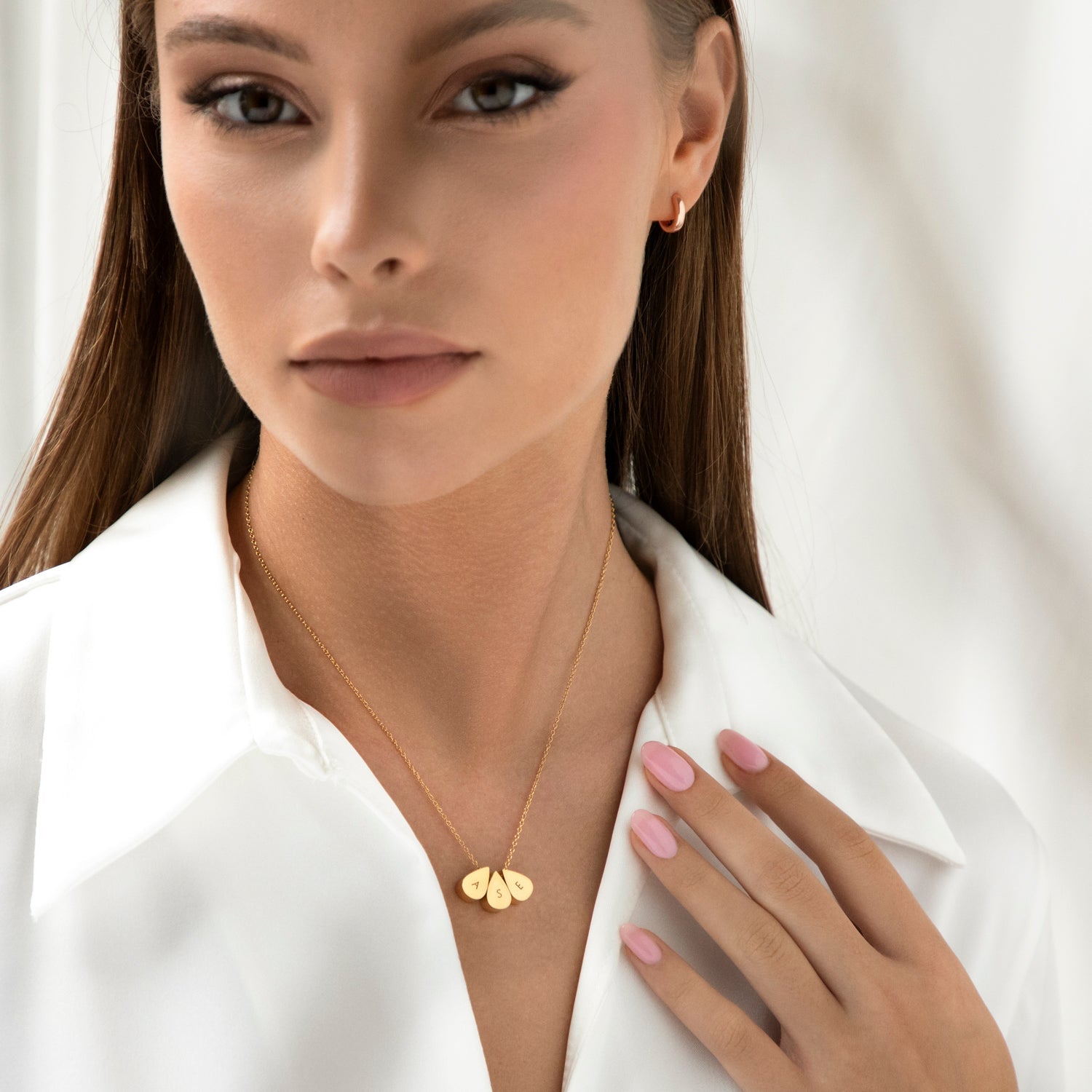 Collier Goutte Triple Perle en Or