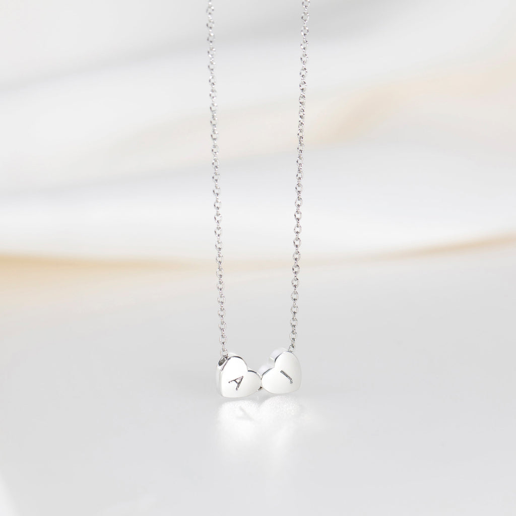 Collier Cœur Amo à Double Perle en Argent