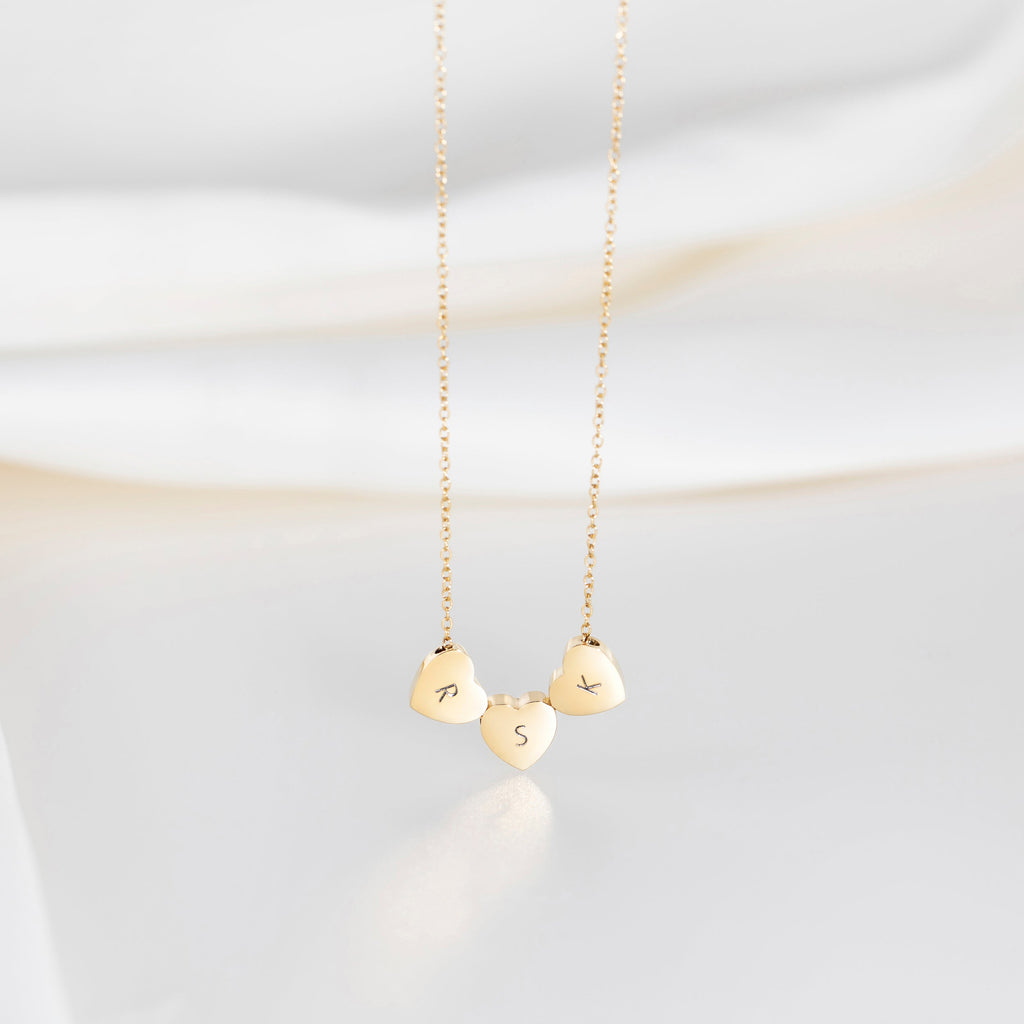 Collier Cœur Amo à Triple Perle en Or