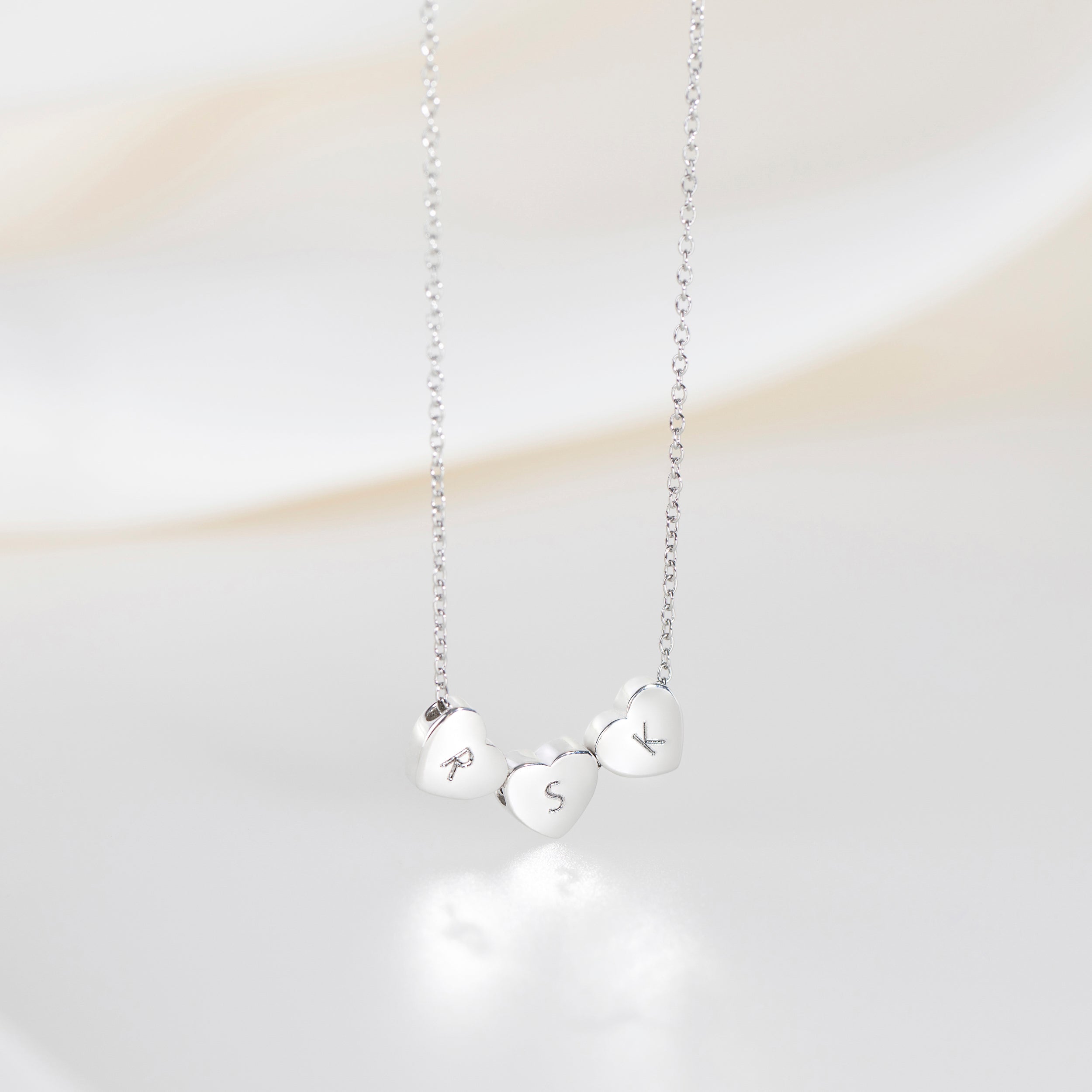 Collier Cœur Amo à Triple Perle en Argent