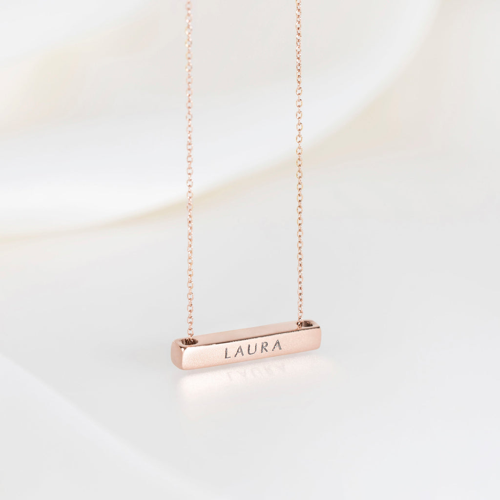 Collier Barre Horizontale 3cm en Or Rose