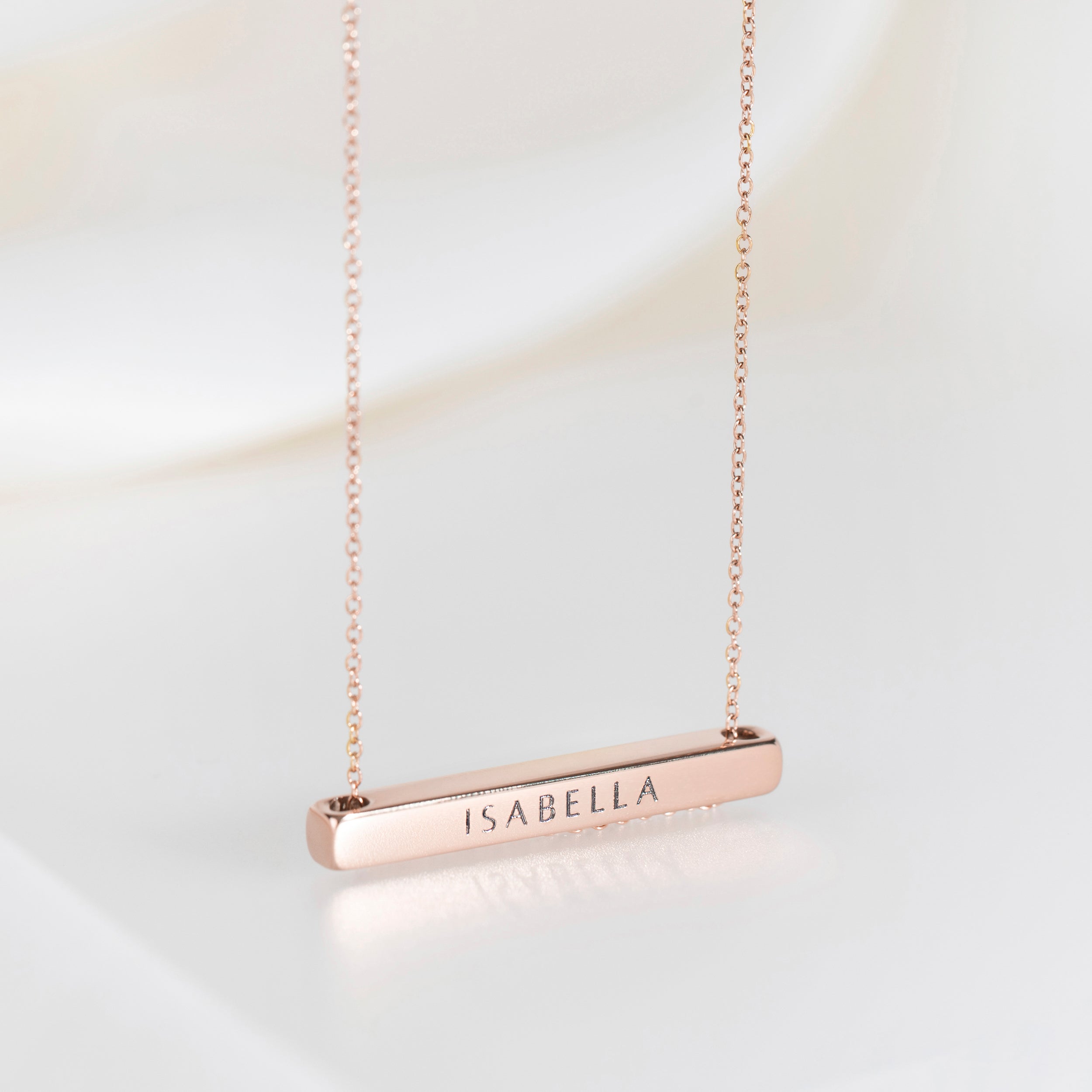 Collier Barre Horizontale 4cm en Or Rose