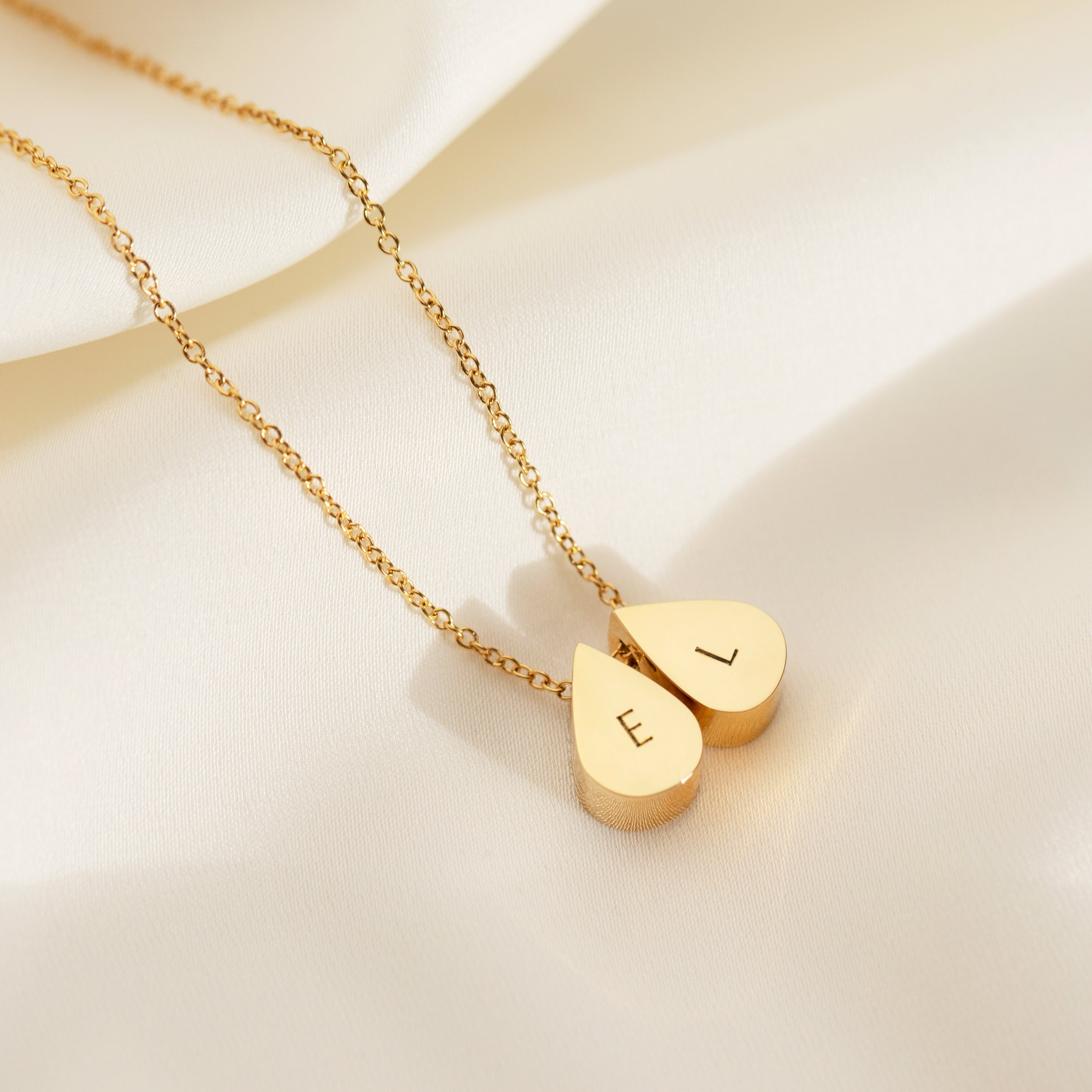 Collier Goutte Double Perle en Or
