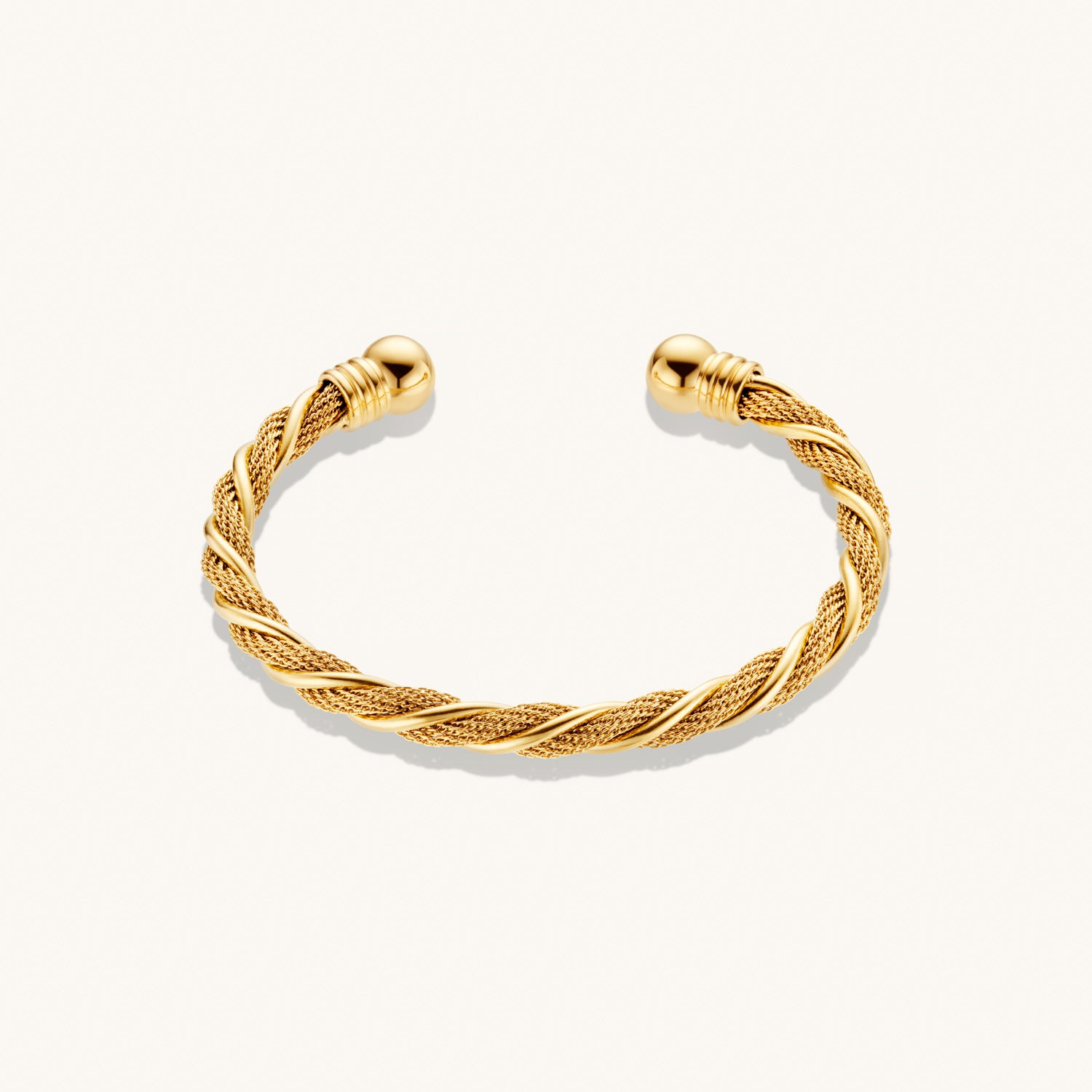 Bracelet Manchette Tressée en Or