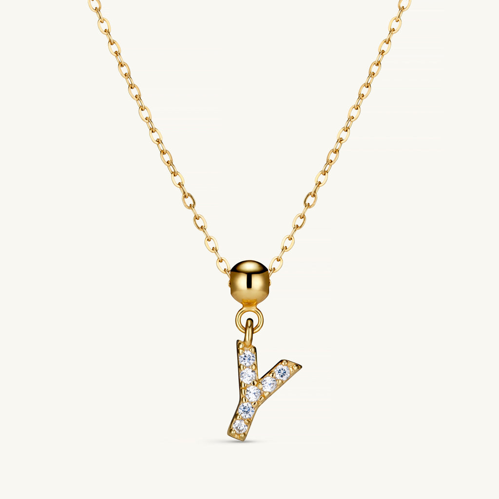 Pendentif Initiale Y avec Diamant en Or