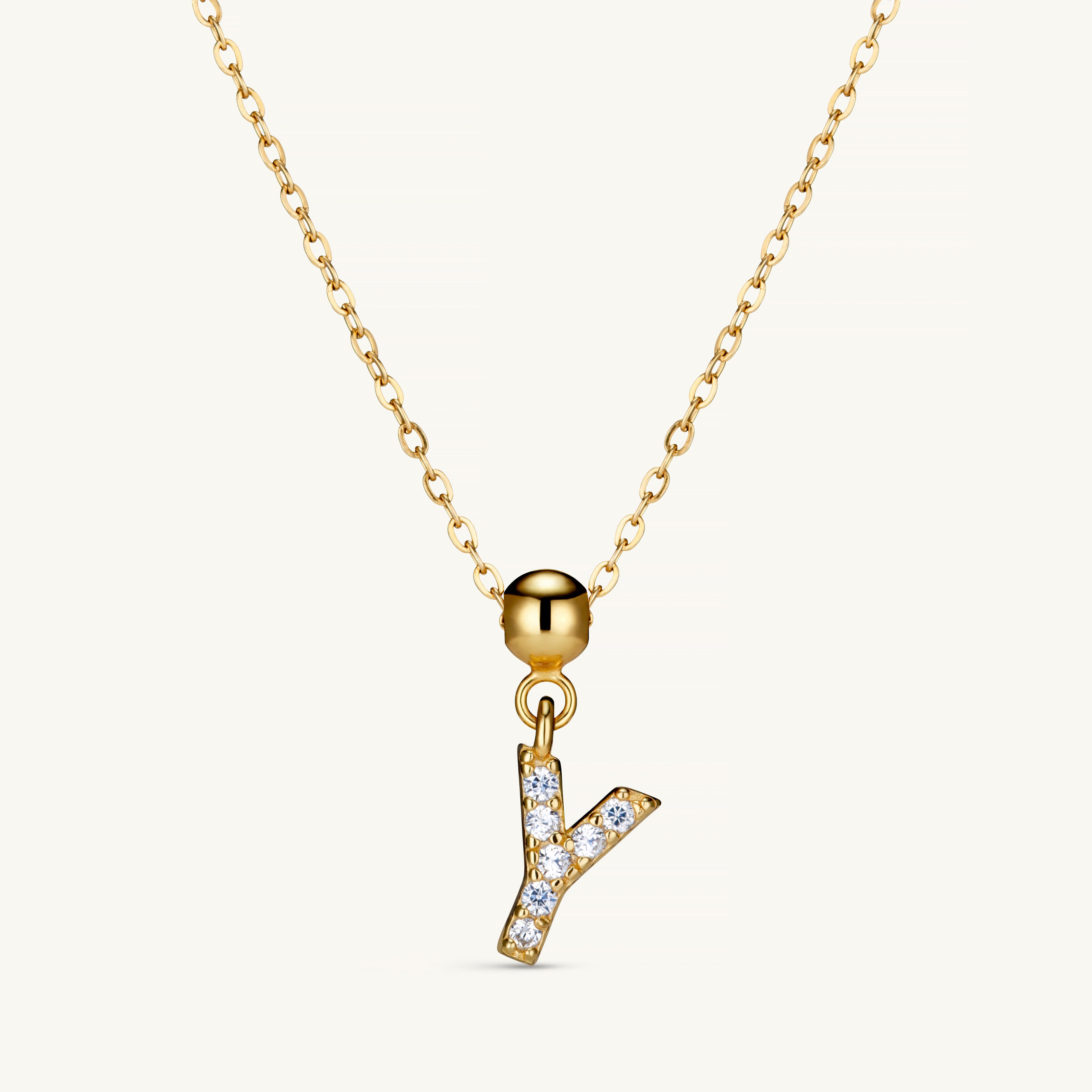 Pendentif Initiale Y avec Diamant en Or