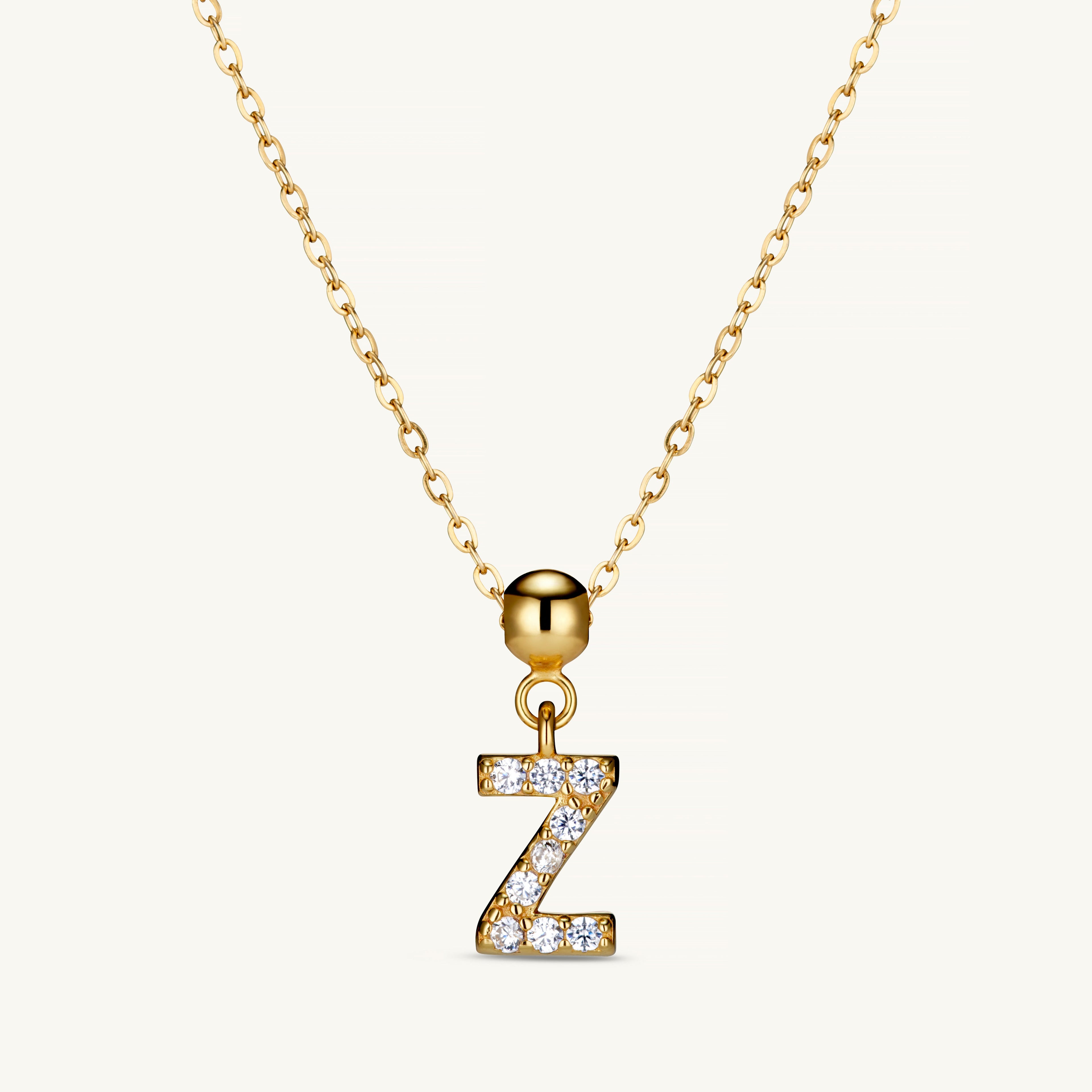 Pendentif Initiale Z avec Diamant en Or