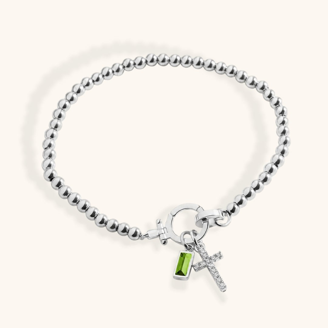 Armband Kruis & Geboortesteen