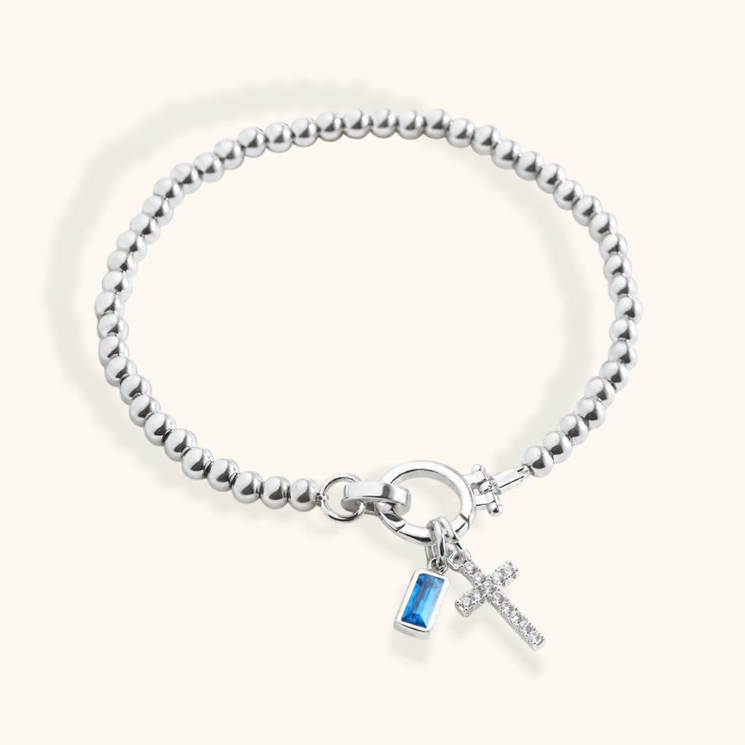 Armband Kruis & Geboortesteen