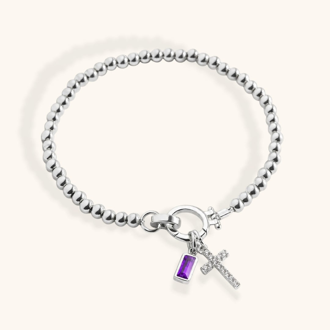 Armband Kruis & Geboortesteen