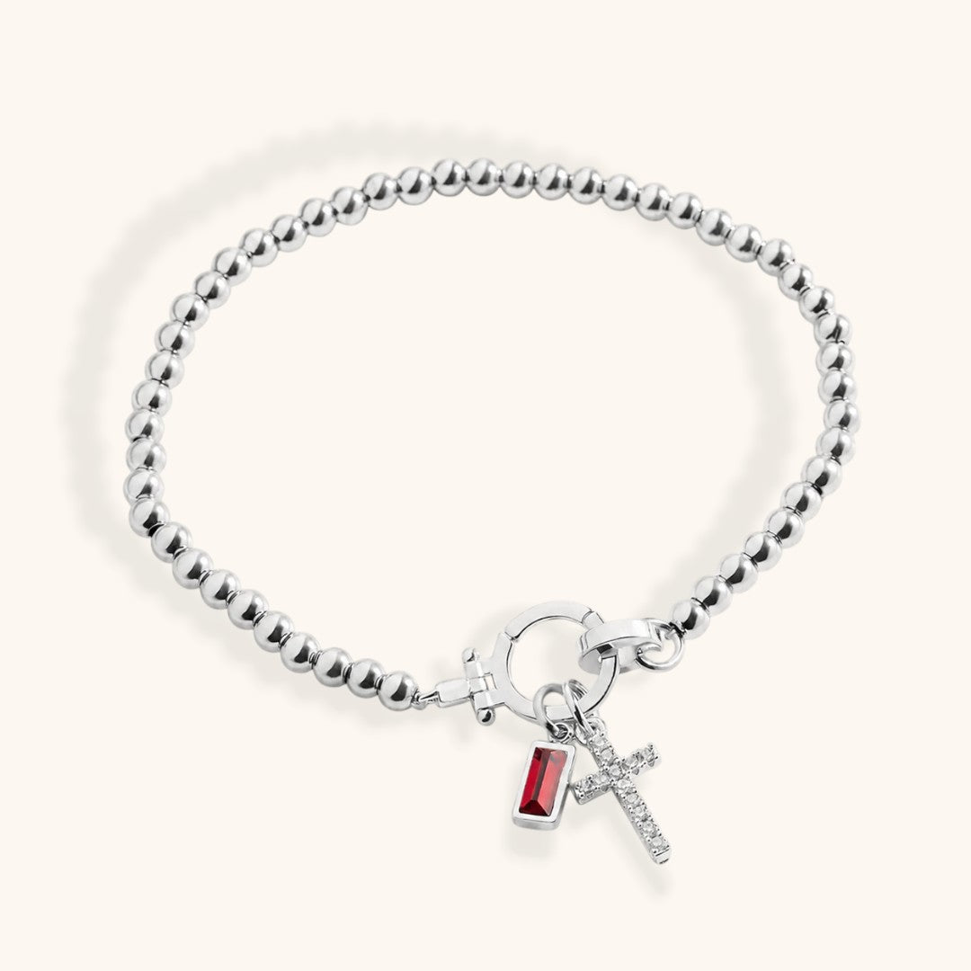 Armband Kruis & Geboortesteen