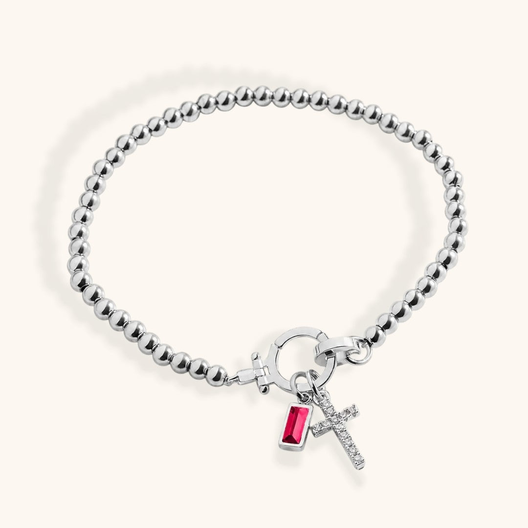 Armband Kruis & Geboortesteen