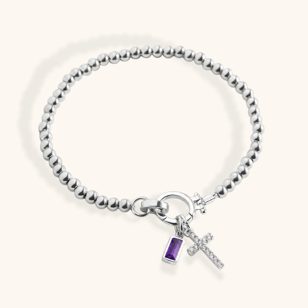 Armband Kruis & Geboortesteen