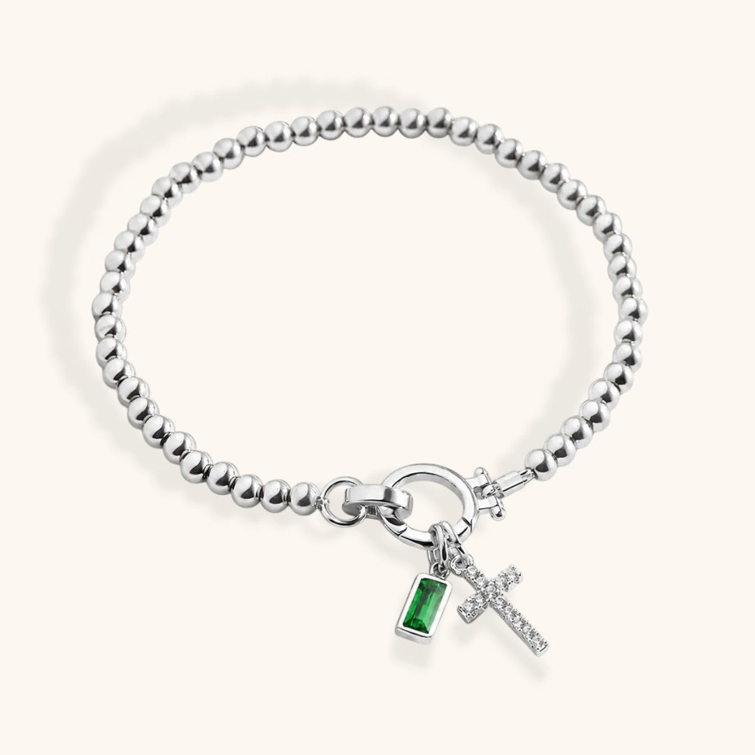 Armband Kruis & Geboortesteen