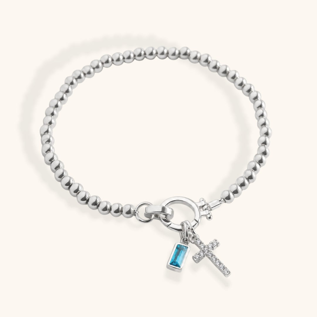 Armband Kruis & Geboortesteen