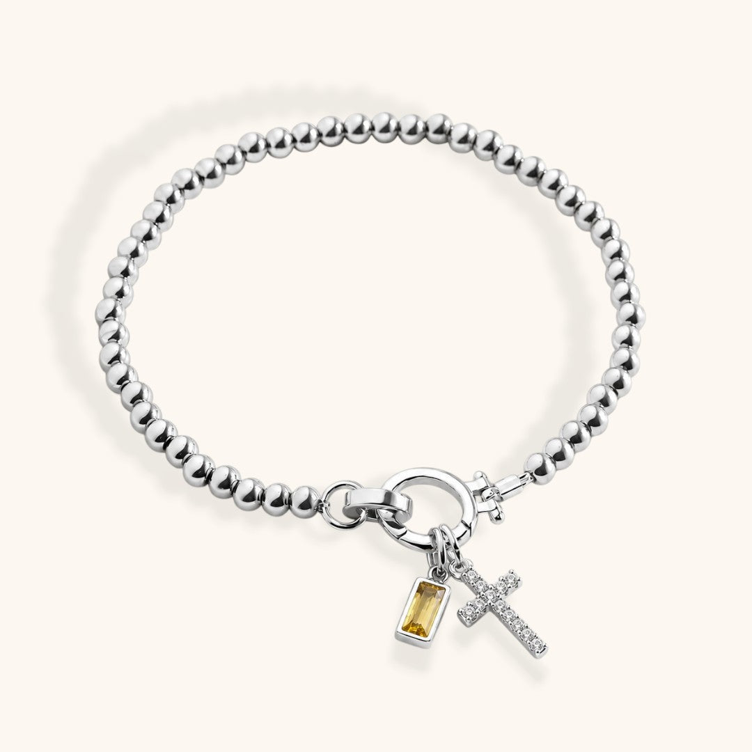Armband Kruis & Geboortesteen
