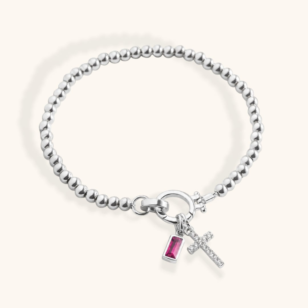 Armband Kruis & Geboortesteen
