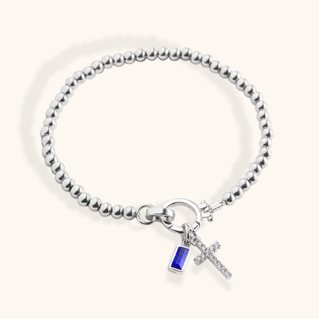 Armband Kruis & Geboortesteen