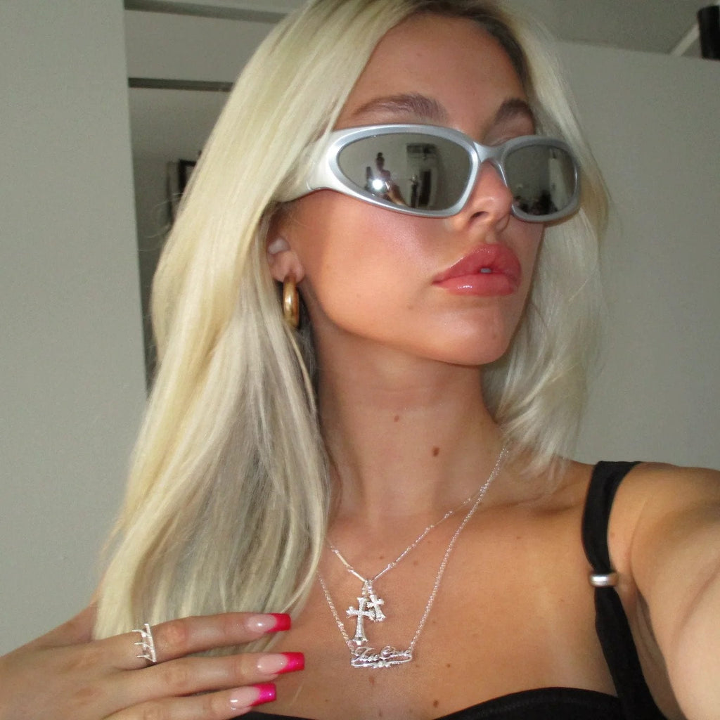 Collier Pendentif Double Croix