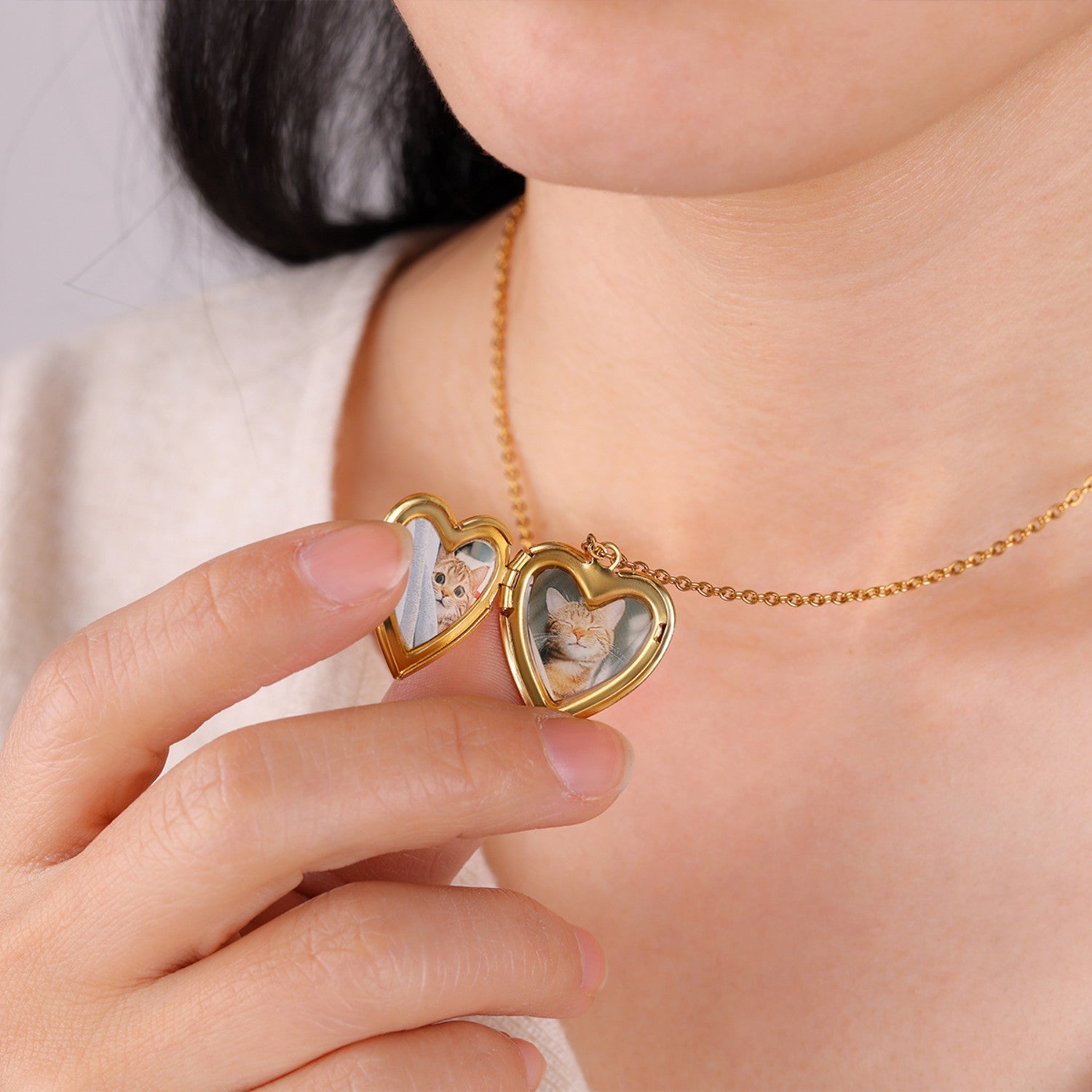 Forget-Me-Not Heart Locket Necklace