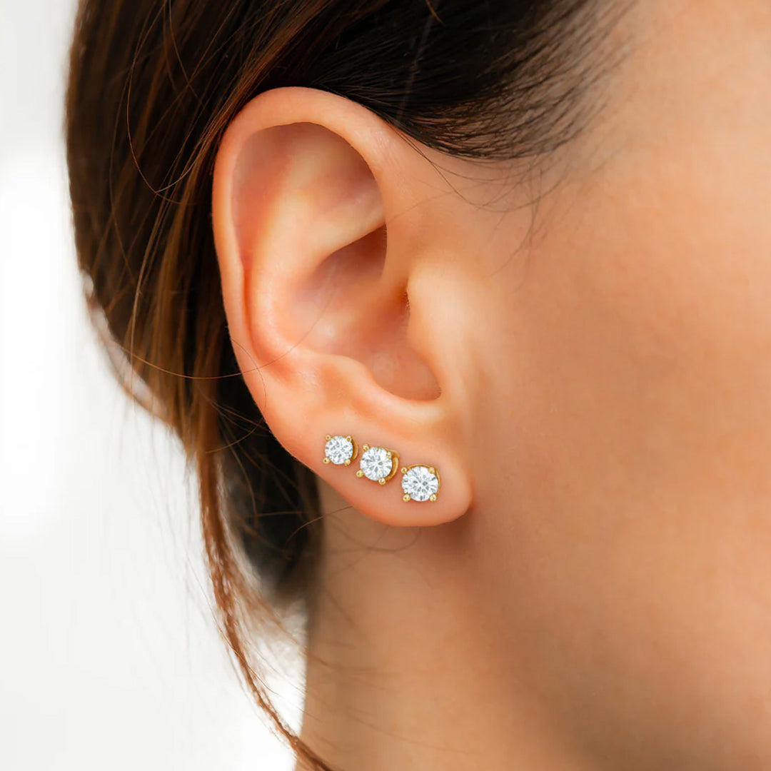 Puces d’Oreilles Diamant Classiques en Or