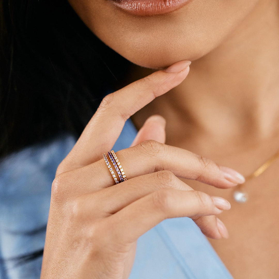 Bague Éternité Pierre de Naissance en Or