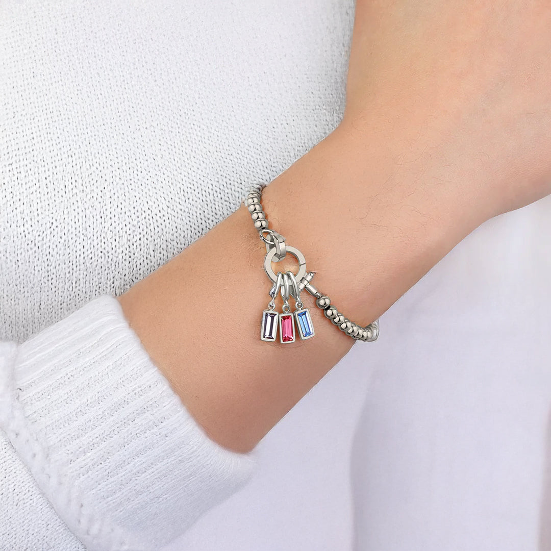 Bracelet Perlé avec Pendentif Pierre de Naissance