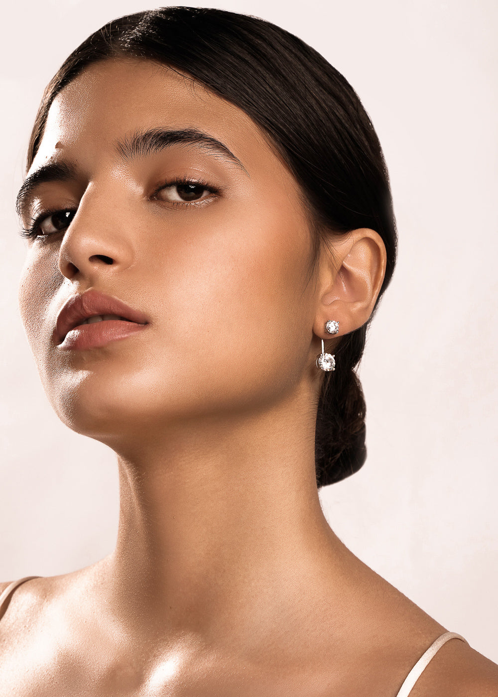 Puces d’Oreilles Pendantes Gemme en Argent