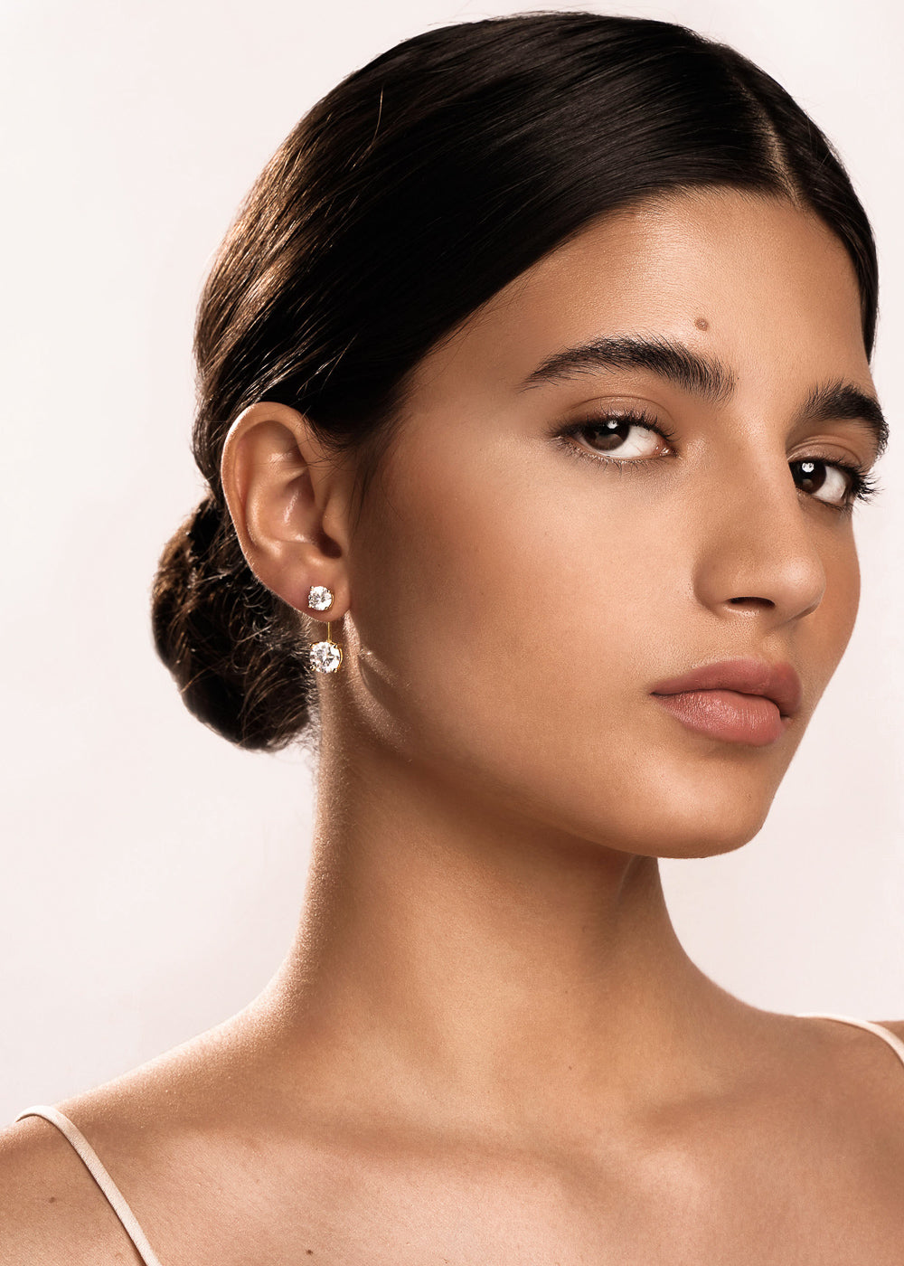 Puces d’Oreilles Pendantes Gemme en Or
