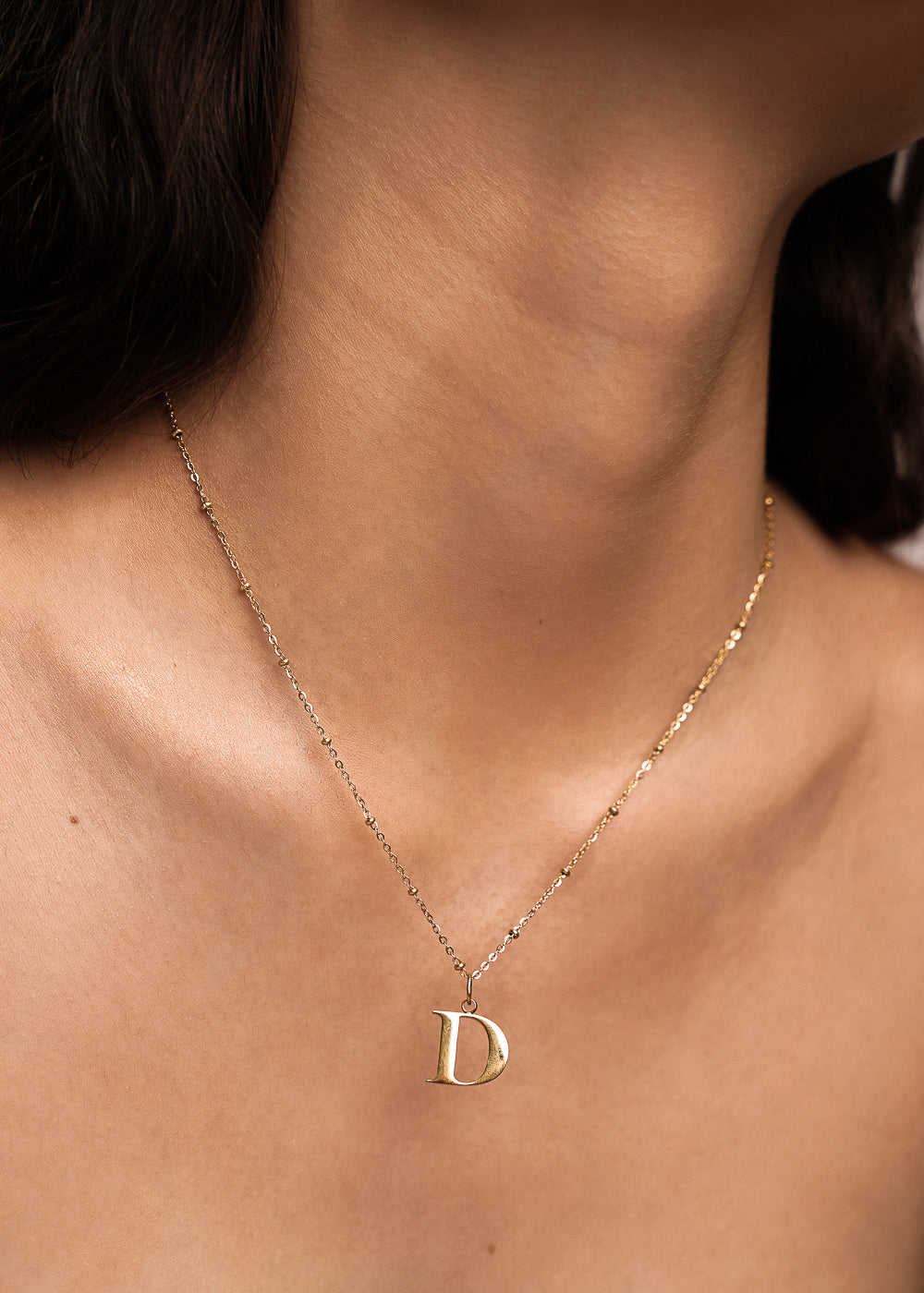 Collier pendentif initiale D en Or