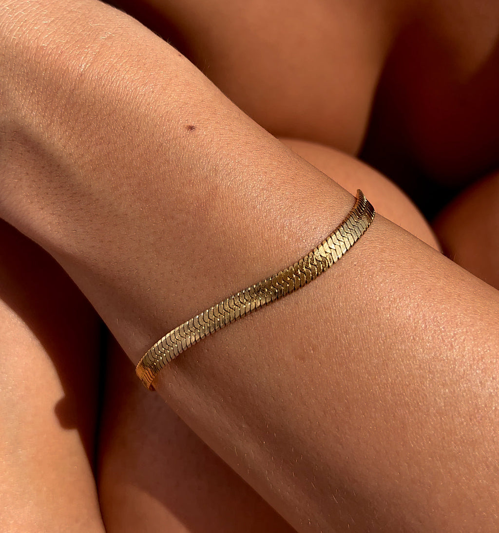 Bracelet Chaîne Épi en Or
