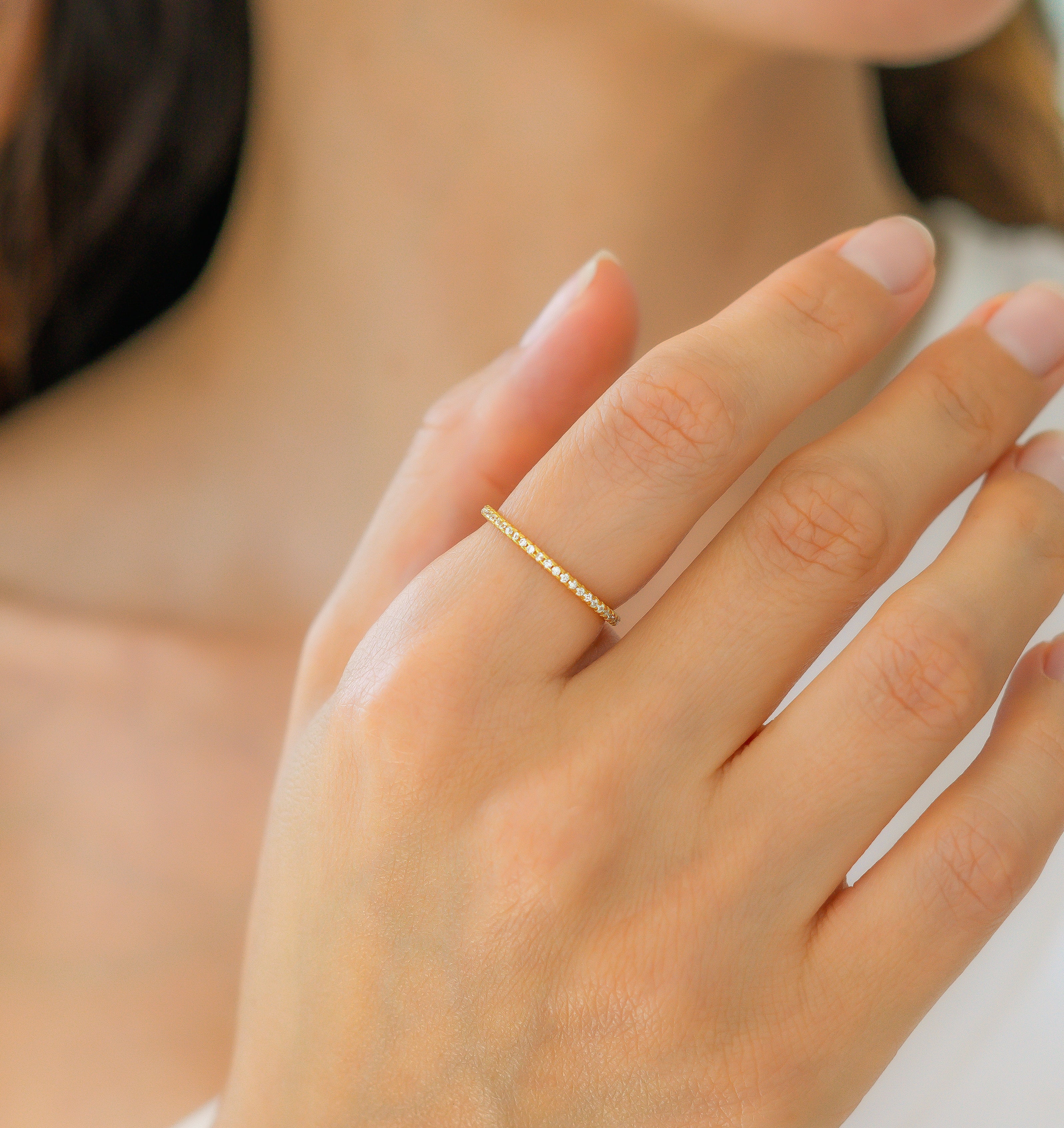 Bague Éternité Micro Pavé en Or