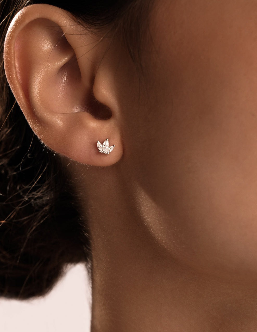 Puces d’Oreilles Couronne Jewel en Or