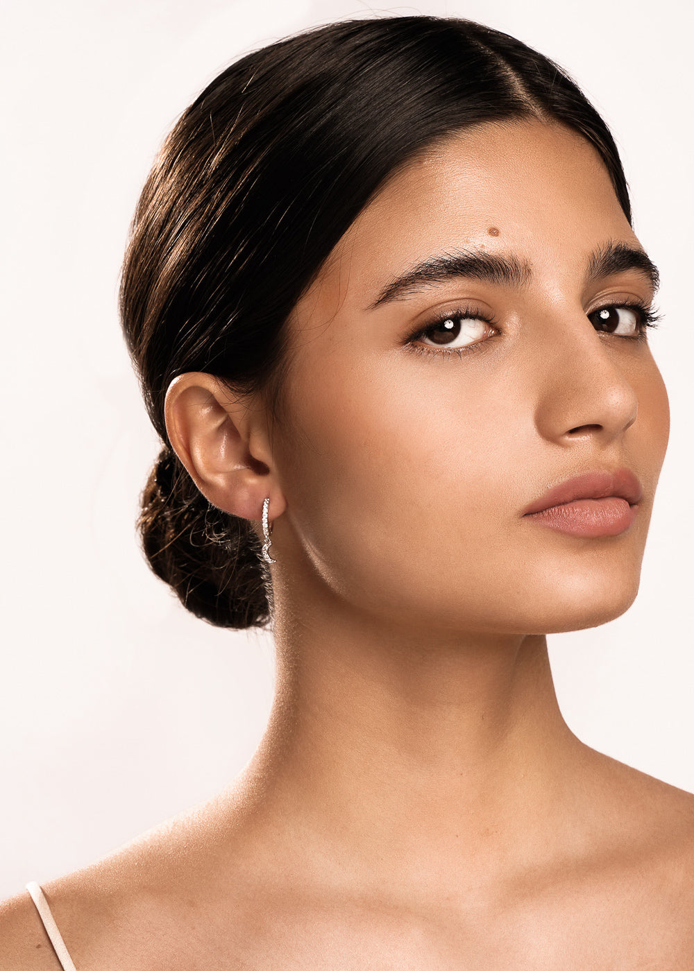 Boucles d’Oreilles Créoles Lune Luna en Argent