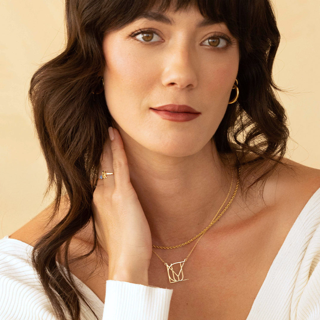 Collier Minimaliste Monogramme en Or